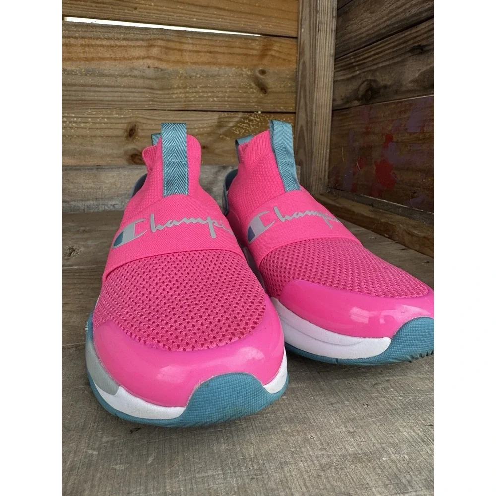 GIRLS CHAMPION SZ 7y SHOES XG TECH PRO‎ Pink And Blue CUTE!!